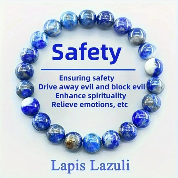 7A Pulsera de Piedra Natural Lazuli Pulsera de la Fortuna de la Personalidad para Hombres y Mujeres