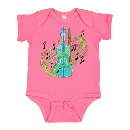 

Inktastic Violin with Musical Notes and Swirls Gift Baby Boy or Baby Girl Bodysuit