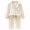 0-Beige435, variant on WOYY Toddler Girls Fleece Outfits Long Sleeve Button Up Shirt Pants Sleepwear Set, Sizes 3-4T