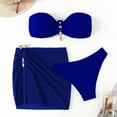 thumbnail image 5 of Efsteb Women's Bikini Swimsuits Solid Color Two Piece Swim Suit Fashion Bathing Suits Comfortable Bikini Sets Swimwear (Blue,S), 5 of 7