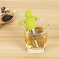 thumbnail image 4 of Paquete de 2 infusores de té de malla fina con mango de silicona, bola de té de acero inoxidable para té suelto, verde, 4 of 5