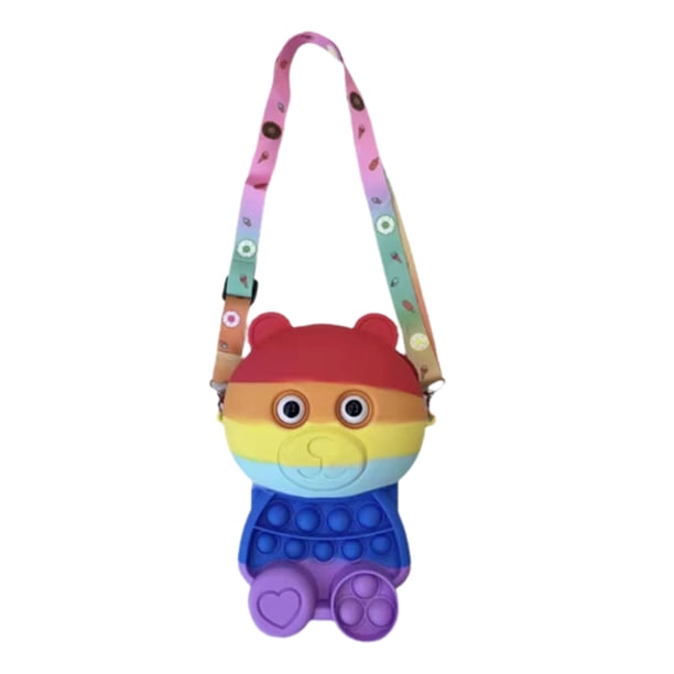 Push Bubble Little Bear Bolso De Hombro Portable Silicone Descompression Toy Extrusión Bubble Crossbody Bag Maravilloso Regalo Para Los Mejores Amigos Advancent AP006031-00
