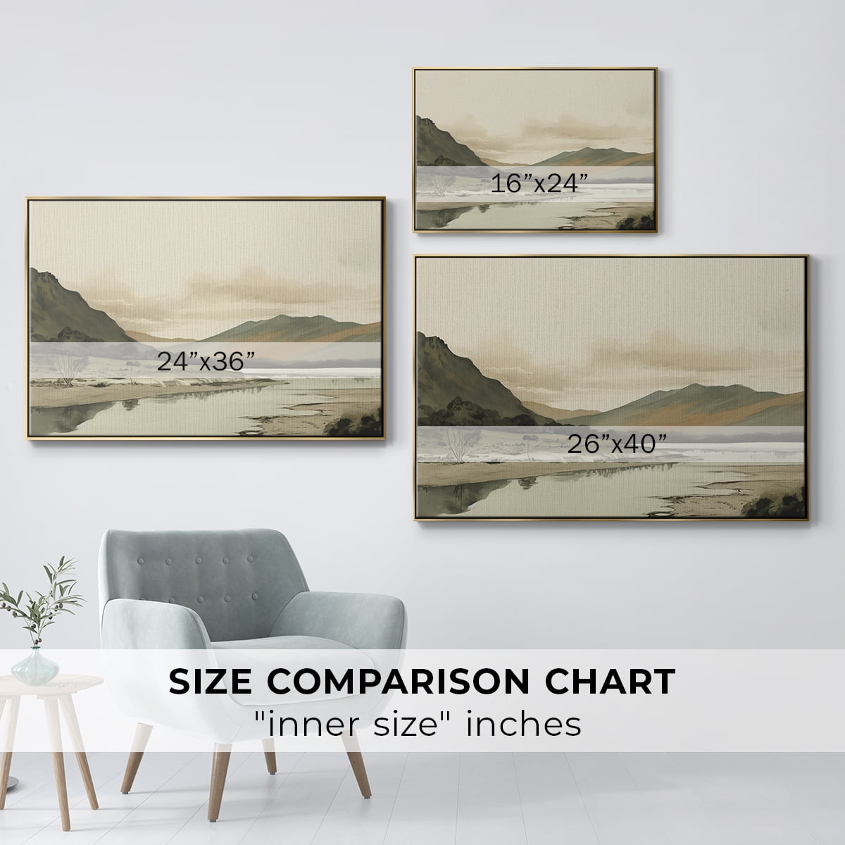 Vintage Landscape-XX By Wexford Home Framed in Gold Wood Gallery Wrapped Canvas 17 in. x 25 in.