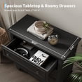 thumbnail image 4 of Rustic Black 3 Drawer Dresser, Wooden Chest of Drawers & Nightstand, Small Storage Cabinet for Bedroom Closet or Living Room, 4 of 7