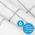 thumbnail image 3 of Sweet Home Collection Extra Soft Deep Pocket Window Pane Bedroom Sheet Set - White, Twin, 3 of 3
