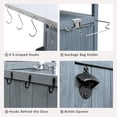 thumbnail image 5 of Bellemave 40.5" Outdoor Grill Cart with Stainless Steel Top Solid Wood Outdoor Rolling Kitchen Island with Drop Leaf, Drawer and Rack Mobile Serving Cart for Patio, Yard, Gray Blue + Style 3, 5 of 11
