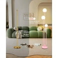 thumbnail image 3 of 63IN 3-Light Floor Lamp, Unique Tall Standing Lamps with 3 Pink Poles and 3000K G9 Bulbs for Reading, Mid Century Modern Floor Lamp for Living Room Bedroom Office, 3 of 15