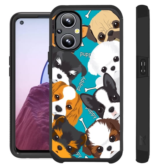 Compatible with OnePlus Nord N20 5G Hybrid Fusion Guard Phone Case Cover (Cute Teacup Dogs)