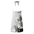 thumbnail image 4 of Dvprdro Womens Casual Floral Print Sundress Casual Fashion Halter Neck Sleeveless Lace-Up Hollow Out Beach Mini Dress, 4 of 5
