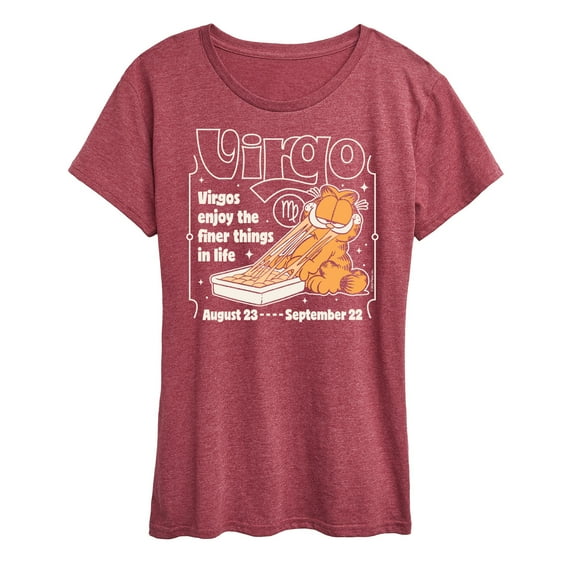 Garfield - Virgo Garfield Astrology - Womens Short Sleeve Graphic T-Shirt