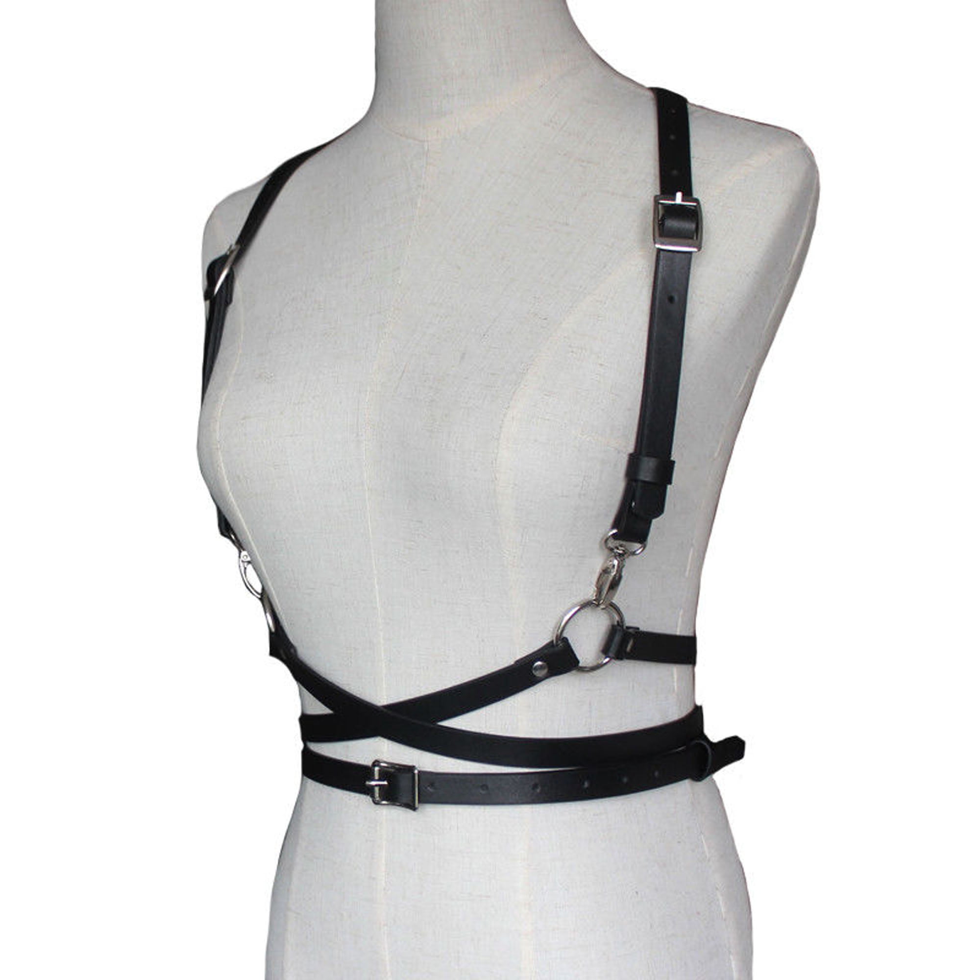 Punk Style with Tassels 4Color Adjustable PU Leather Body Harness Belt 