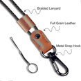 thumbnail image 2 of 2 Pcs Braided Leather Lanyards for ID Badges Holders Keys Long Strap Neck Lanyard Keychain for Men, 2 of 5