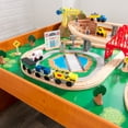 thumbnail image 6 of KidKraft Ride Around Town Wooden Train Set and Table with Storage Bins and 100 Pieces, Honey, 6 of 15