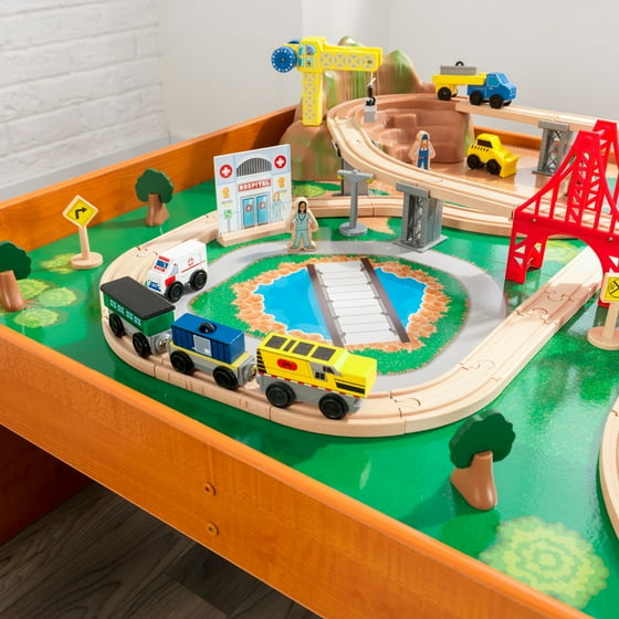 Kidkraft Ride Around Town Train Set Table With 100 Accessories Included