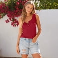 thumbnail image 2 of SUNBS Tank Tops for Women Summer Casual Camisole Tops Ribbed Sleeveless Henley Shirts Basic Clothing, 2 of 8