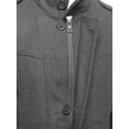 thumbnail image 3 of FashionOutfit Men's Classic Zipper & Button Closure Shoulder Boards Wool Blend Coat, 3 of 4