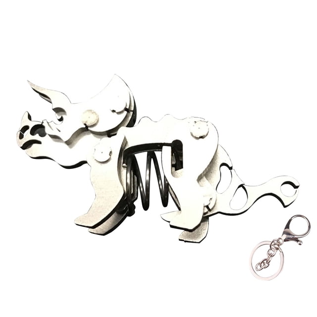 Llavero de dinosaurio mecánico modelo de acero inoxidable de metal tridimensional 3d Wmkox8yii fajkfhkj4667