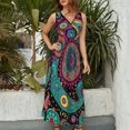thumbnail image 2 of Vestido De Noche De Lujo Sin Mangas Para Mujer, Paisley Print Vestido De Fiesta, 2 of 5