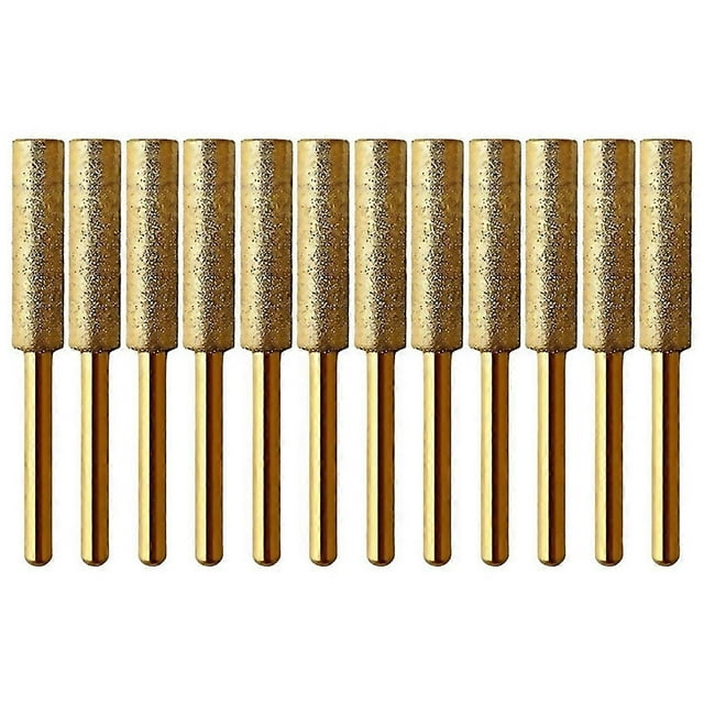 For 12pcs Coated Cylindrical Burr 55mm Chainsaw Sharpener Grinding Tools