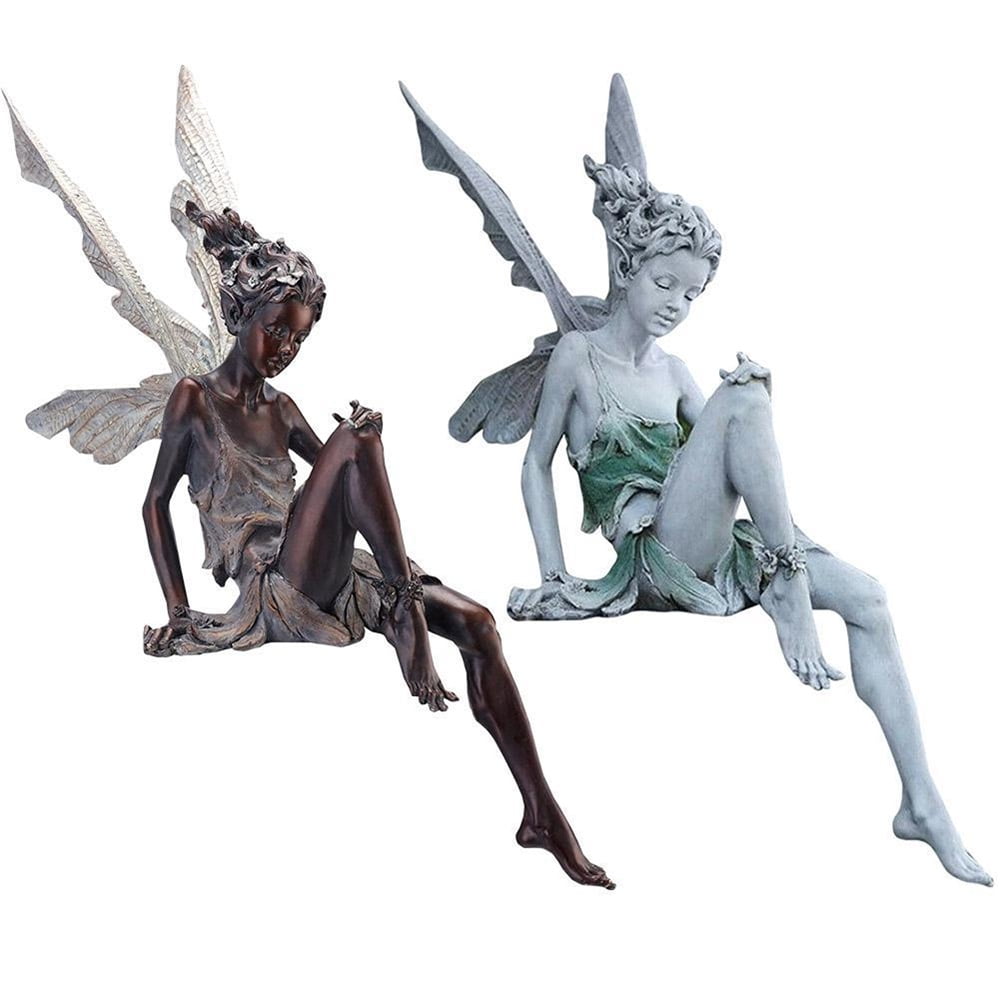 Sitting Fairy Statue Fairy Figurines Resin Craft Garden Ornament Decorative Statue for Gardens