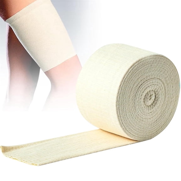 RFGUB Elasticated Tubular Support Bandage Cotton Stockinette Tubing Size F Reusable Compression Sport Bandage Roll for Arm Leg Knee (3.9 Inch x 5.46 Yard)