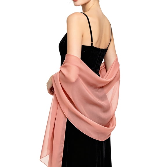 Lumtrix Chiffon Shawls and Wraps for Evening Dresses Women Elegant Soft Sheer Wraps Wedding Bridal Scarf B One Size