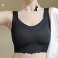 thumbnail image 3 of LYEAA Women Bras Wireless Push up Pullover Daily Bras Wirefree Wide Strap Lift Soft Bralette No Wire Breathable Comfortable Sleeping Bras Black L, 3 of 5