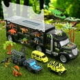 thumbnail image 3 of JoyStone 34 in 1 Dinosaurs Truck, Dino Transport Car Carrier Truck Toy with 12 Mini Dinosaur Figures and 4 Cars, Dino Park Toy Birthday Gift for 3+ Year Old Boys and Toddlers, 3 of 7