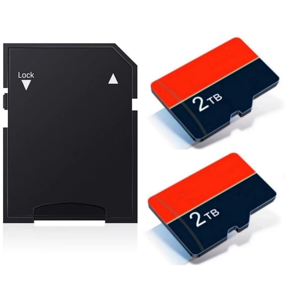 2Pcs Memory Card High Speed Waterproof Memory Card with Adapter,Red