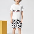 thumbnail image 6 of TOWED22 Toddler Baby Girl Boy Summer 2pcs Outfit Trendy Graphic Short Sleeve Crewneck T-Shirt Tee Elastic Waist Shorts Set Clothes(White,3-4 Y), 6 of 6