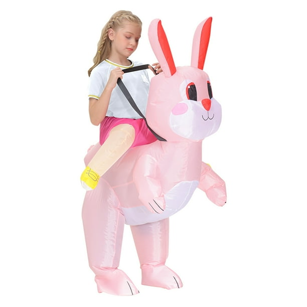 Inflatable Bunny Rider Costume Riding A Rabbit Blow Up Easter Costume