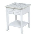 thumbnail image 3 of Convenience Concepts American Heritage Logan 1 Drawer End Table with Pull-Out Shelf, White Faux Marble/White, 3 of 3