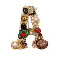 thumbnail image 1 of A Broche de perlas barrocas con diamantes de imitación y letras en inglés, Pin de solapa con alfabeto de cristal para mujer, 1 of 4