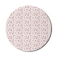 thumbnail image 1 of Dragonfly Mouse Pad for Computers, Pastel Spring Repetitive Butterfly Pattern Childish Backdrop Pattern, Round Non-Slip Thick Rubber Modern Mousepad, 8" Round, Pink and Multicolor, by Ambesonne, 1 of 2