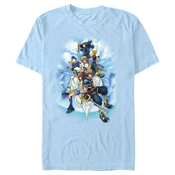 Men's Kingdom Hearts 2 Box Art  T-Shirt - Light Blue - X Large