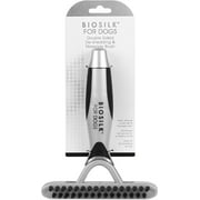 BioSilk New & Improved for Dogs 2 -in-1 De-Shedding Blade and Massage Brush | Removes Mats, Tangles & Loose Hair from Dogs Topcoat | Dog Brush for Long or Short Haired Dogs for All Dogs