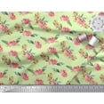 thumbnail image 3 of Soimoi Beige polyester Crepe Fabric Leaves & Peony Floral Print Fabric by Yard 52 Inch Wide, 3 of 3