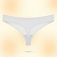 thumbnail image 2 of LNWUY Women Seamless Briefs Thong G-String Panties Low-Rise Soft Breathable Comfortable T-Back Underwear White L, 2 of 4