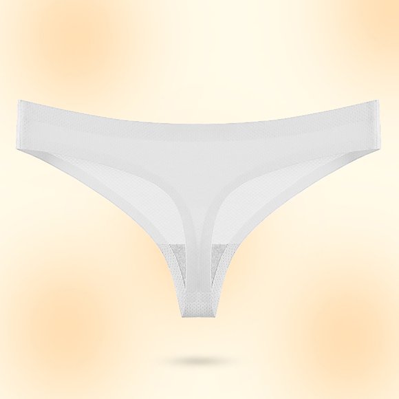 QATAINLAV Thongs for Women Low Waisted Seamless Underwear Soft Stretch Briefs Summer Ice Silk Panties White L Gifts for Mom