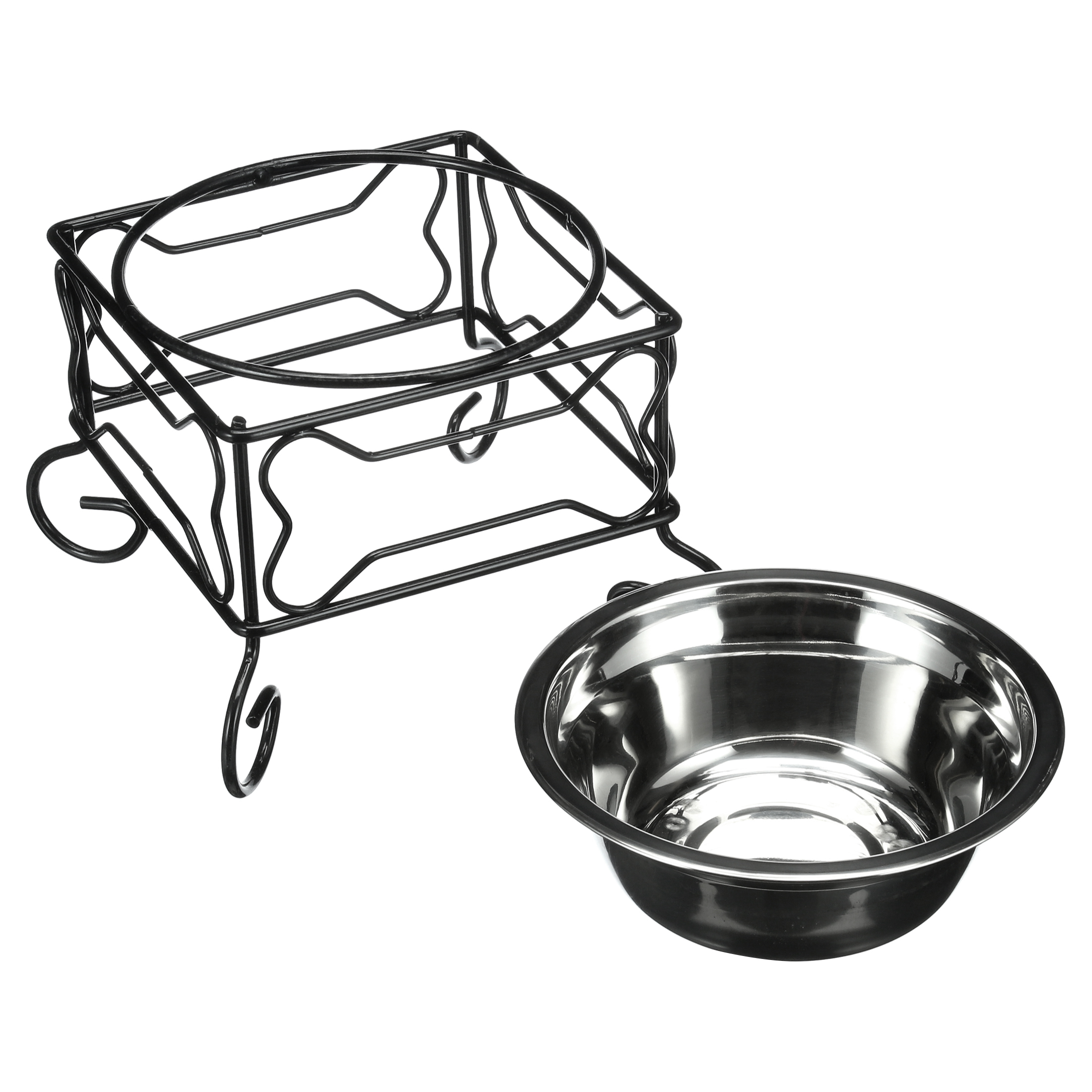 YML Elevated Wrought Iron Dog Stand with Stainless Steel Bowl photo 7