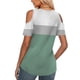 thumbnail image 4 of Fiudx Camisas para Mujer Blusa de Manga Corta con Hombros Descubiertos y Estampado Cómoda Informal para Mujer a La Moda, 4 of 6