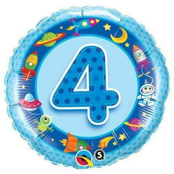 LOONBALLOON Alien, Space, Earth Theme Balloons, 18″ AGE 4 BLUE SPACESHIPS & ALIENS