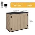 thumbnail image 6 of Uforic Waterproof Resin Multifunctional Storage Shed, 41.30" x 51.10" x 29.10", Brown, 6 of 6