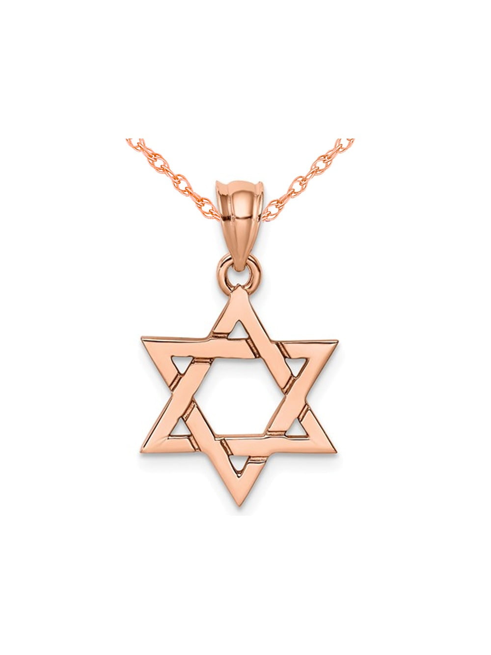 14K Rose Pink Gold Polished Star Of 