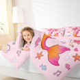 thumbnail image 3 of Feelyou Girly Pink Rainbow Mermaid Twin Comforter Sets for Girls, Cute Starfish Animal Bedding Set, Pink Reversible, 2-Piece, 3 of 6