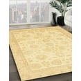 thumbnail image 3 of Ahgly Company Machine Washable Indoor Round Abstract Mustard Yellow Area Rugs, 7' Round, 3 of 7