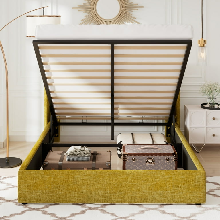 【在庫SALE】BiS 掲載ページ（約A3サイズ）#6833 Allewie Upholstered Fabric King Size Bed Frame with Lift Up