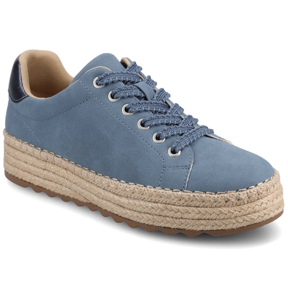 Journee Women's Cosima Esapdrille Round Toe Lace Up Sneakers