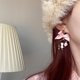 thumbnail image 4 of Pendientes pequeños con lazo rosa y flores, para mujer, 4 of 8