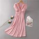 thumbnail image 1 of Camisón Sexy de satén para mujer, Vestido largo de dormir de retazos de encaje, lencería íntima, ropa de dormir suelta para el hogar, novedad de verano, 1 of 2